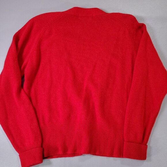 Jennifer Moore Cardigan Sweater Angora Rabbit Hair Lambswool Womens Small Red - Picture 6 of 9